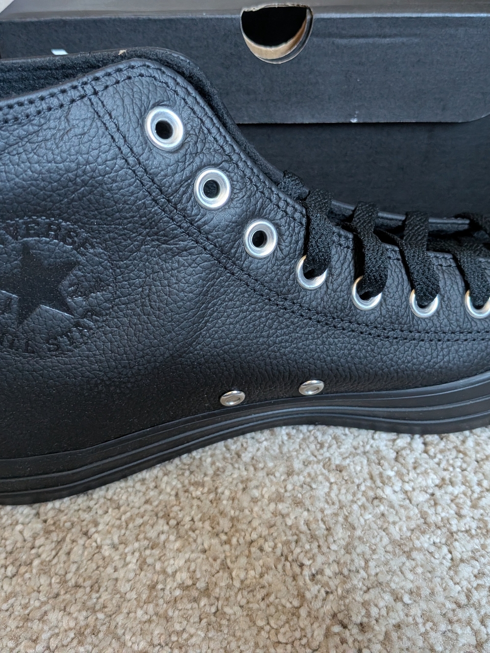 Converse Black Leather High-Top Sneaker - Picture 2 of 3